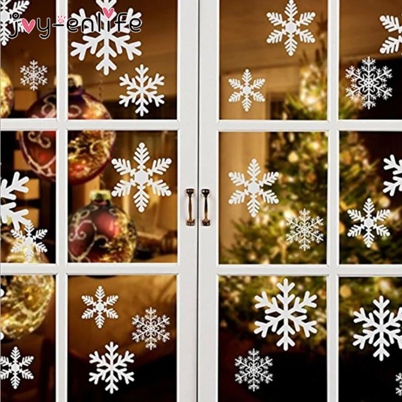White Snowflake Sticker Decoration Set for Glass Windows - Kids Room Christmas Wall Stickers - Home Decals Decoration for New Year image 3