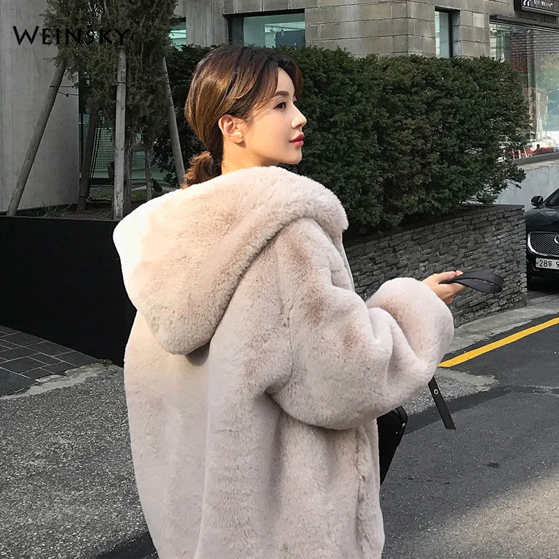 Beige Casual Style Hooded Warm Outwear Winter Women Hoodies Teddy Bear Coat Fashion Female Tops - Цвет: Beige