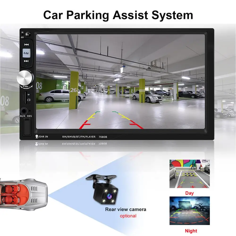 Автомобильный радиоприемник HD 7 &quotСенсорный экран стерео 2 Din Bluetooth FM ISO Мощность SD