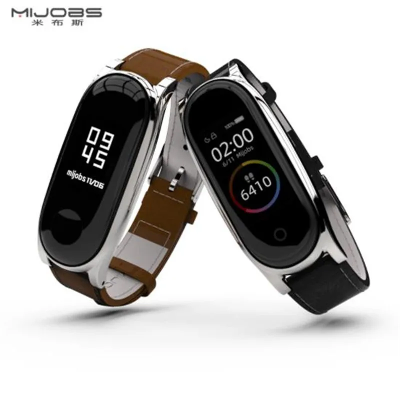 Mi jobs кожаный ремешок для Xiaomi mi Band 4 3 Ремешок Браслет mi band 3 умные наручные часы Correa mi Band 4 аксессуары