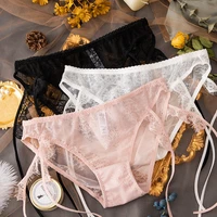 european and american full lace girl underwear low waist lace transparent lace briefs beautiful cute student pink new sexy lace