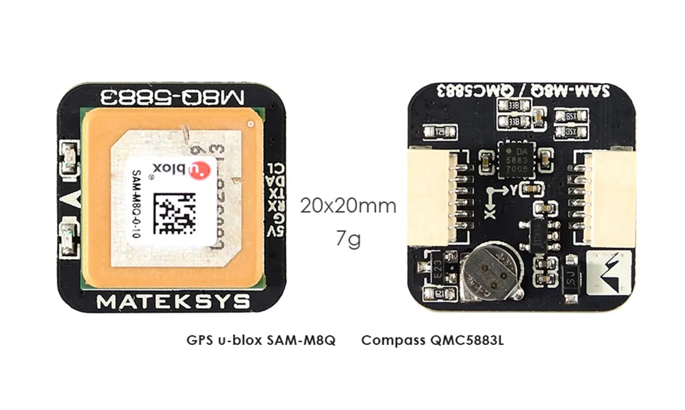 MATEK M8Q-5883 SAM-M8Q встроенный QMC5883L компасы GPS модуль аэрокамера для дистанционно