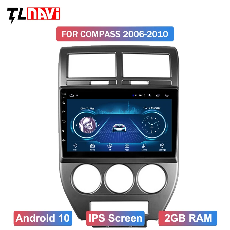 Автомобильный мультимедийный плеер 9 дюймовый сенсорный экран Android 10 для 1Jeep Compass
