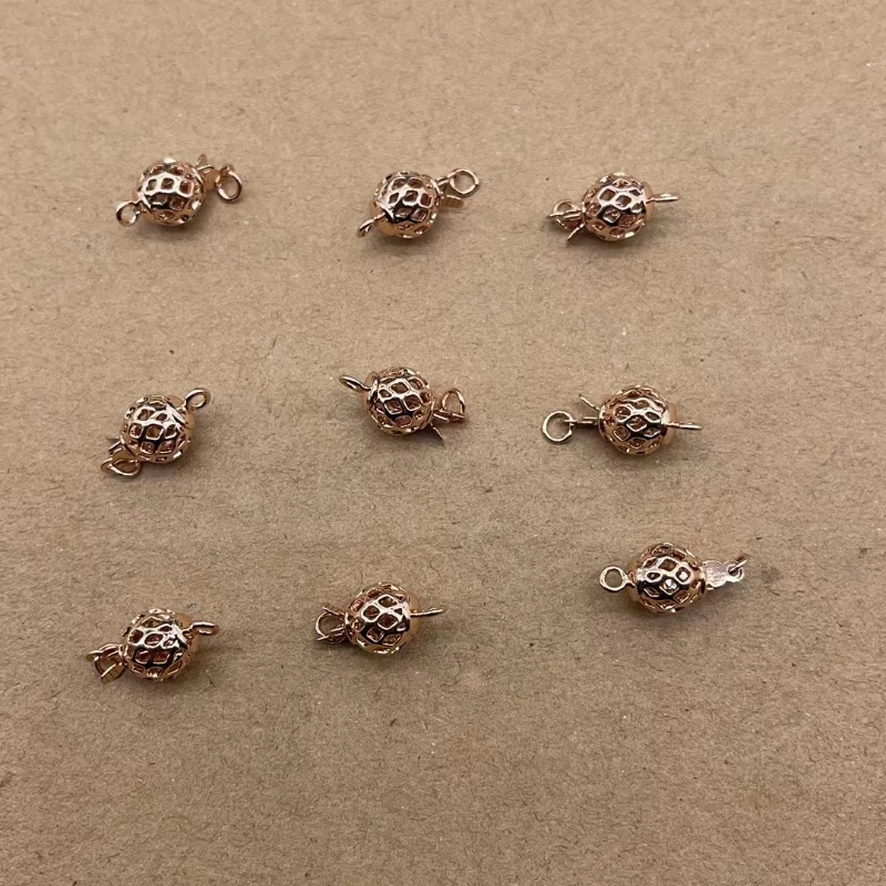 

2 Pieces of 15x6mm Round Hollow Buckle Closed Beaded End Buckle for DIY Jewelry Making Bracelet Necklace Connector