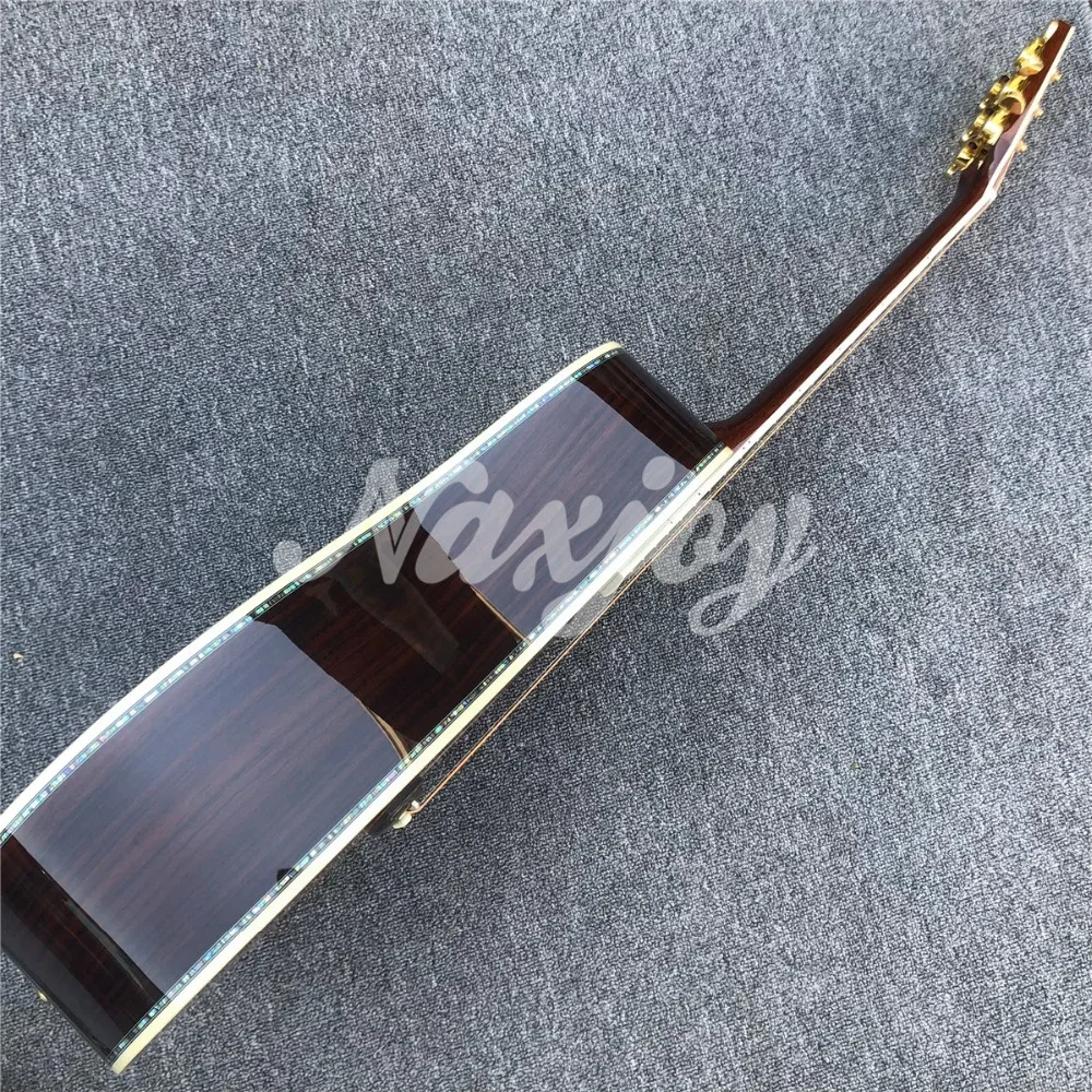 Sunburst solid spruce top 41 дюймов D стиль Акустическая гитара, Abalone связывание и вставки, гриф из черного дерева, гитара ra acustica