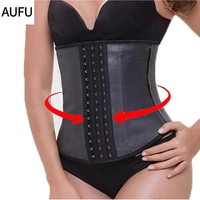 9 steel bone latex waist trainer shapewear slimming belt waist cincher body shaper girdle workout tummy control corset for women