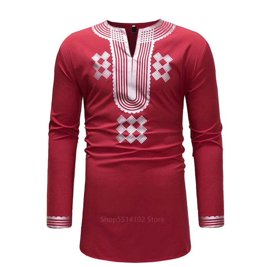 Черная африканская рубашка с принтом Дашики для мужчин 2020хип-хоп Уличная