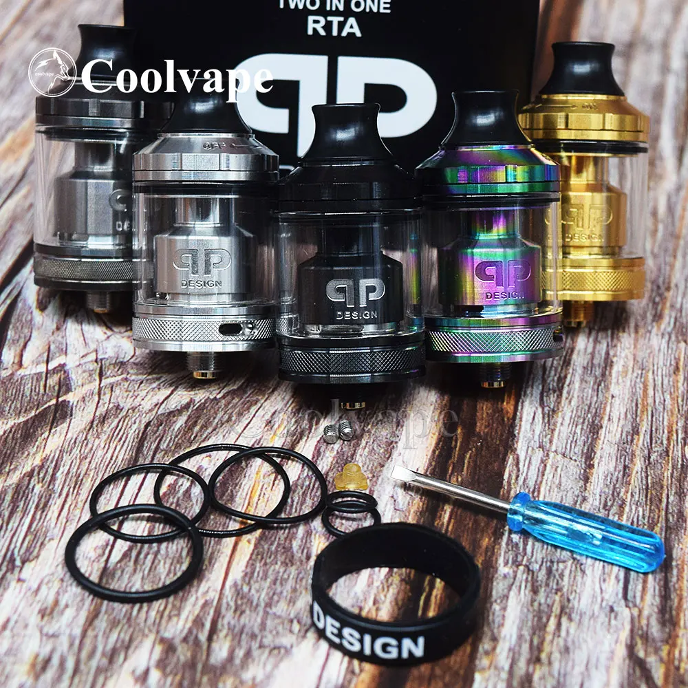 coolvape QP design GATA RTA MTL DL 24mm 4ml 2ml capacity 2 in 1 atomizer Bottom airflow Single Coil vs Design Nio RDA | Электроника