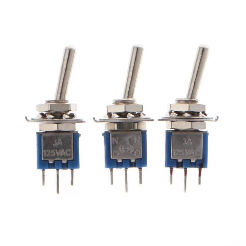 10 Pcs AC 250V/1.5A 125V/3A SPDT 3-Pin On/On 2 Position Mini Toggle Switch Blue | Обустройство дома