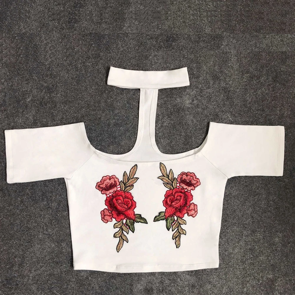Футболки Для женщин милая Цветочная вышивальная сетка футболки сексуальная