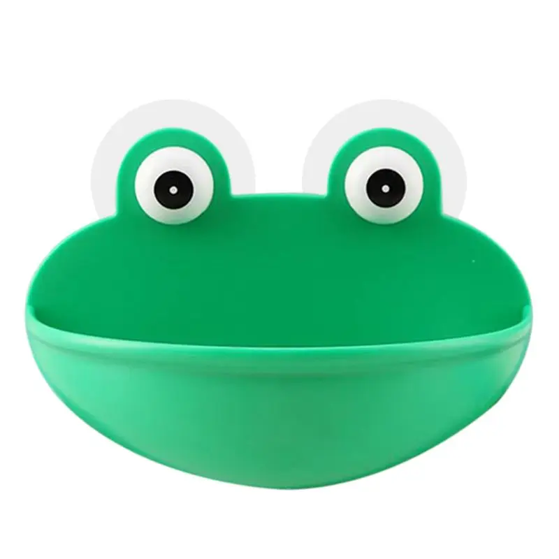 

Frogs Shaped Soap Dish Holder with Suction Cups Kitchen Bathroom Soapbox Case