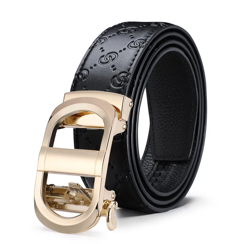 Новый мужской кожаный ремень с автоматической пряжкой Молодежный Повседневный