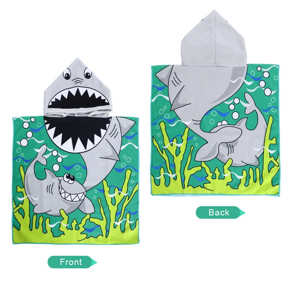 Детское пляжное банное полотенце с капюшоном для малышей мультяшное мягкое
