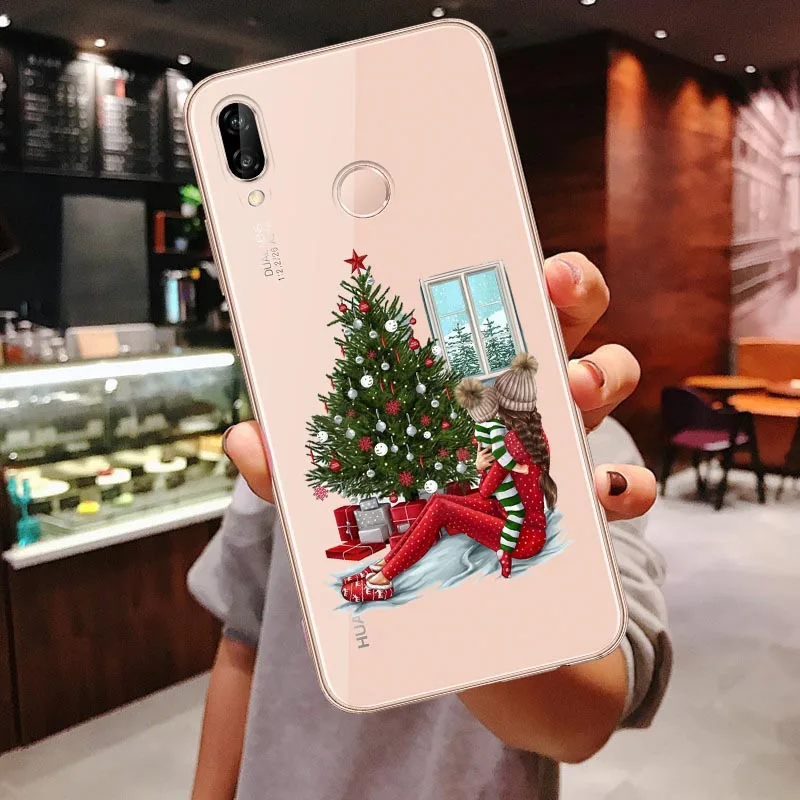 TPU Clear Soft Case For Huawei P30 Lite P30 Pro P20 Lite P20Pro Mate 10 20 Pro Mate 20 Lite Black Brown Hair Baby Mom Girl Cover - Цвет: TPU