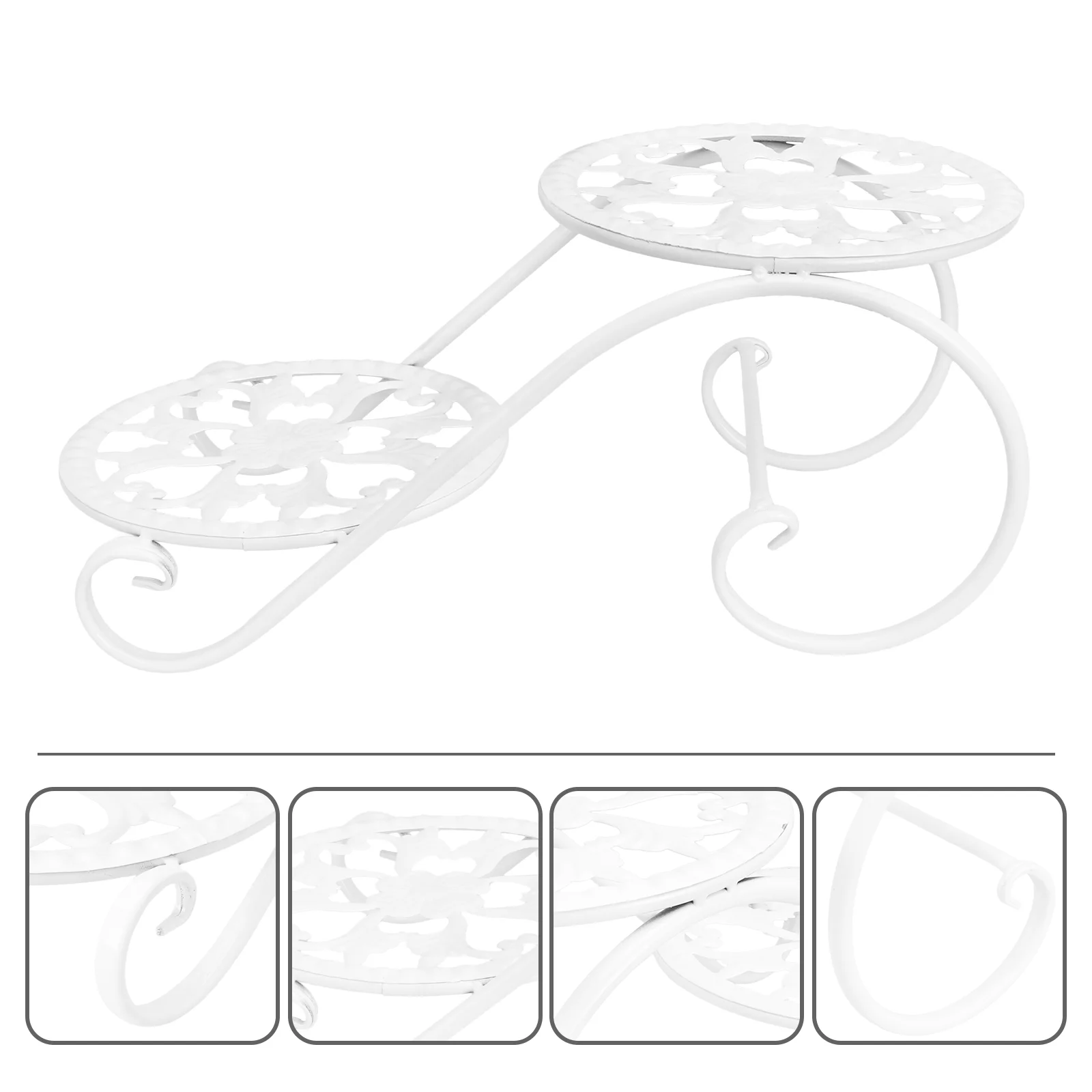 

1pc Exquisite Iron Craft Flowerpot Rack Delicate Plant Pot Display Shelf