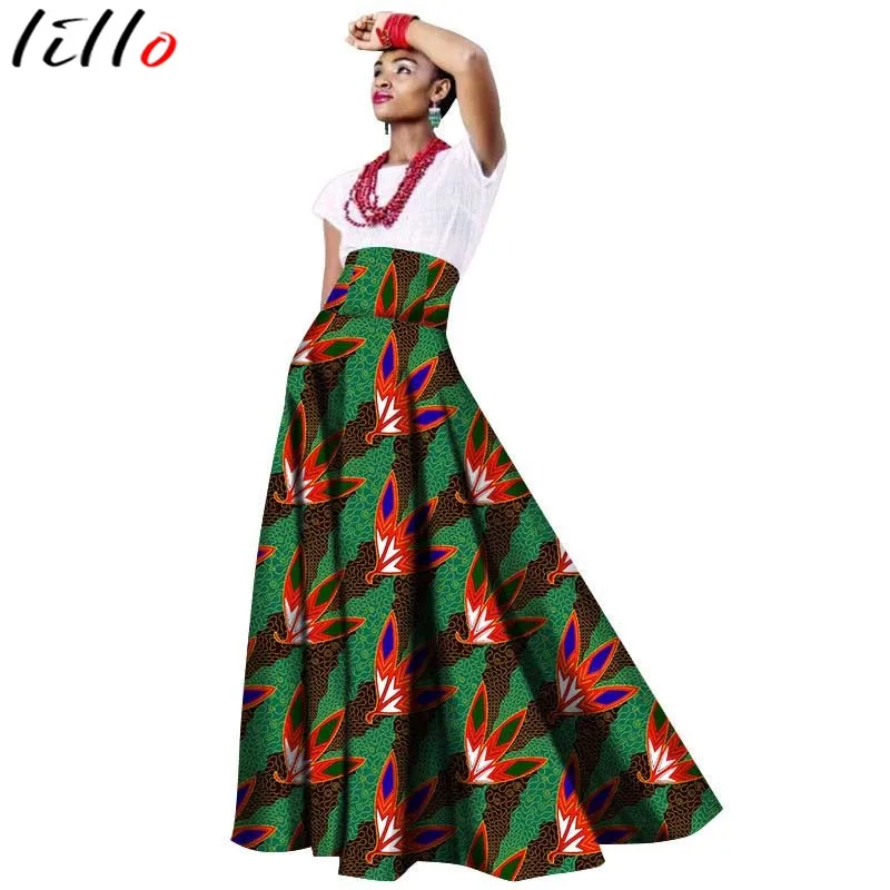 Office Women African Dresses for Women   Print Skirt Cotton Cotton Long Skirt  Fashion Women's Long Skirt Fashion Trend Style