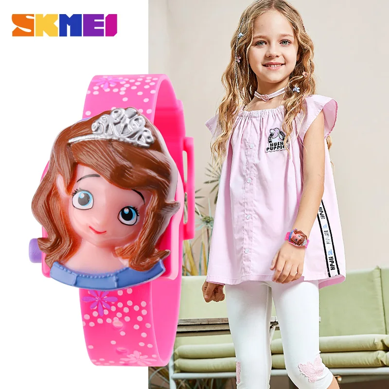 Fashion Creative Sweetheart Princess Toy Electronic Watch Children Girl Angel Watch SKMEI 1752 Disney Princess