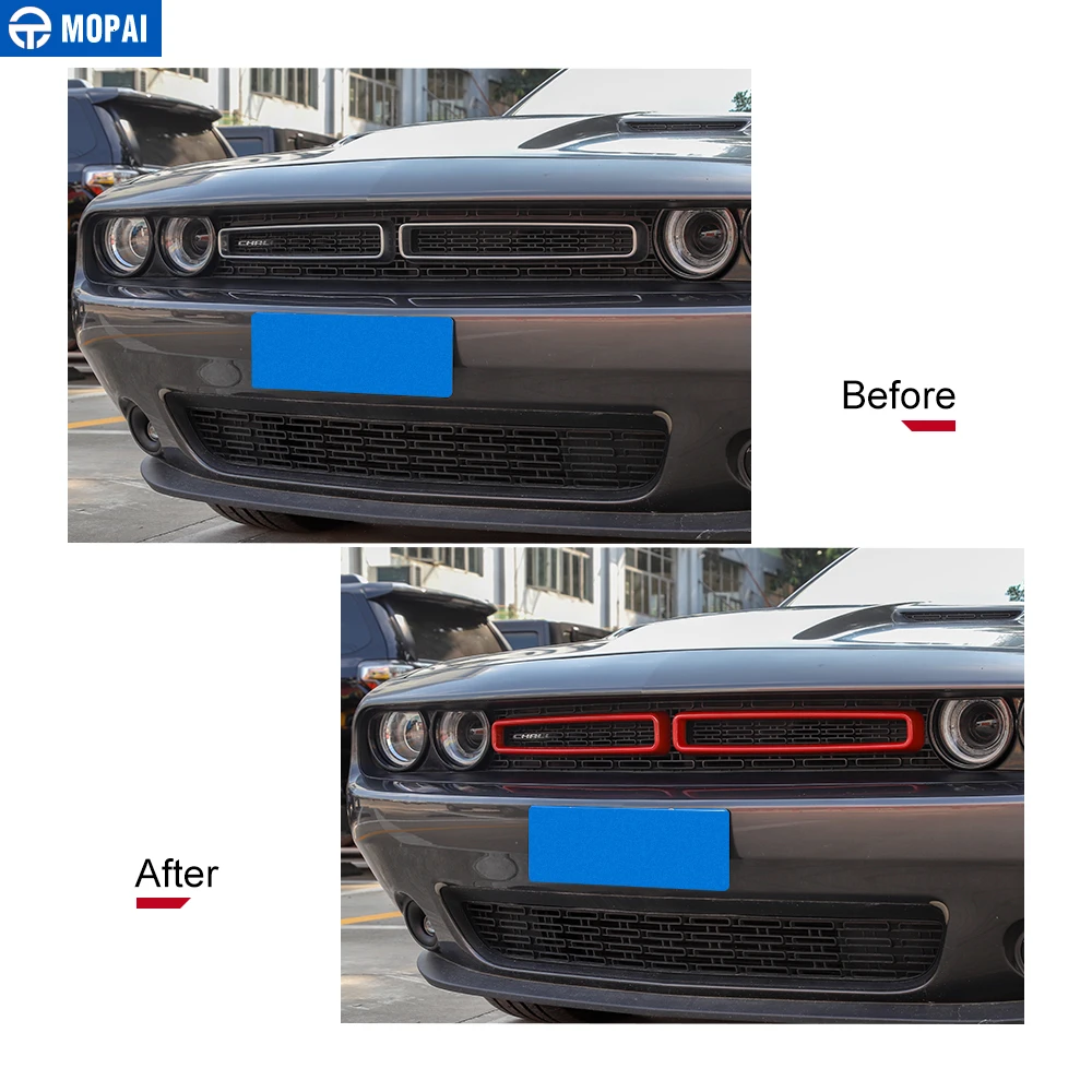 Автомобильные наклейки MOPAI для Dodge Challenger+ Автомобильная решетка для кондиционера, декоративная крышка для Dodge Challenger