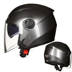 Gray Мотоциклетный шлем с открытым лицом Capacete мотоциклетный шлем cicleta Cascos Para мото гоночный мотоциклетный винтажный шлем C28 - Цвет: Gray