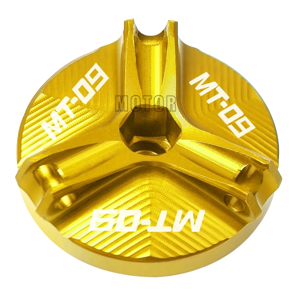 Gold Для Yamaha MT-09 2013-/MT09 Tracer- MT 09 мотоцикл M20* 2,5 CNC масляный наполнитель чашки крышка двигателя масляный колпачок винт - Цвет: Gold