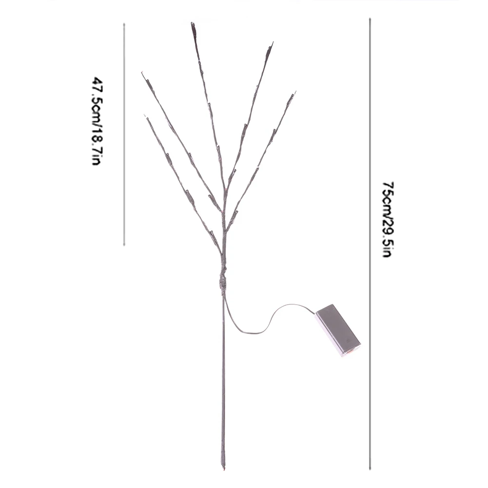 

20 Bulbs LED Willow Branch Lamp Battery Powered Tall Vase Filler Twig Lighted for Home Party Garden Decoration Ornaments Lights