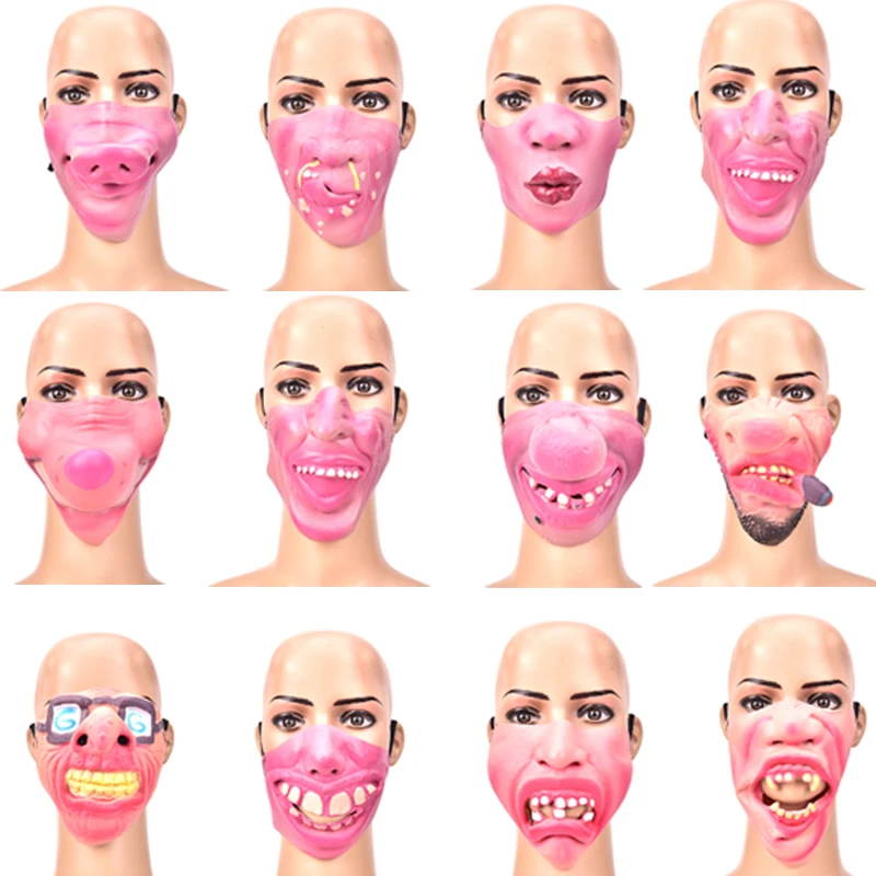 Полумаски для лица забавные Костюмные полумаски смешная маска латексные
