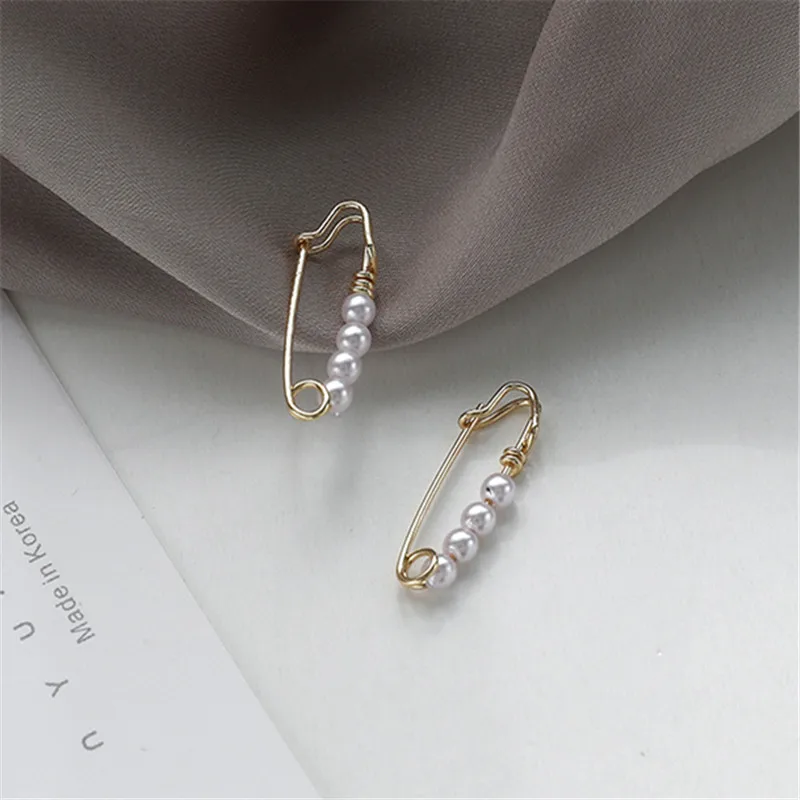 Модные простые металлические серьги-клипсы минималистичный стиль жемчуг милые