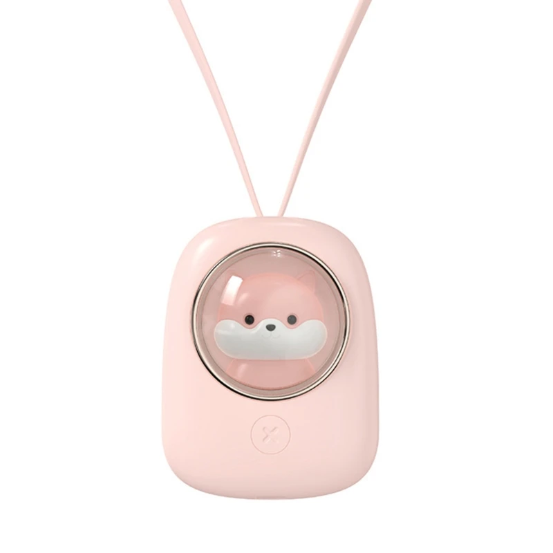 

R9UD 3 Speeds Portable Neck Fan Cute Hands Free Bladeless Hanging Sport Fan Personal Space Capsule Fan with Night Light