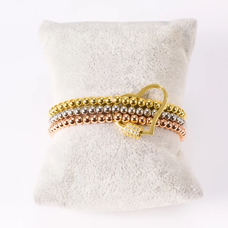 3 бисерных браслета золотой многообразный браслет с замком из бисера