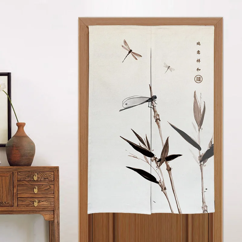 Новая занавеска на дверь в китайском стиле с лотосом для туалета кухни