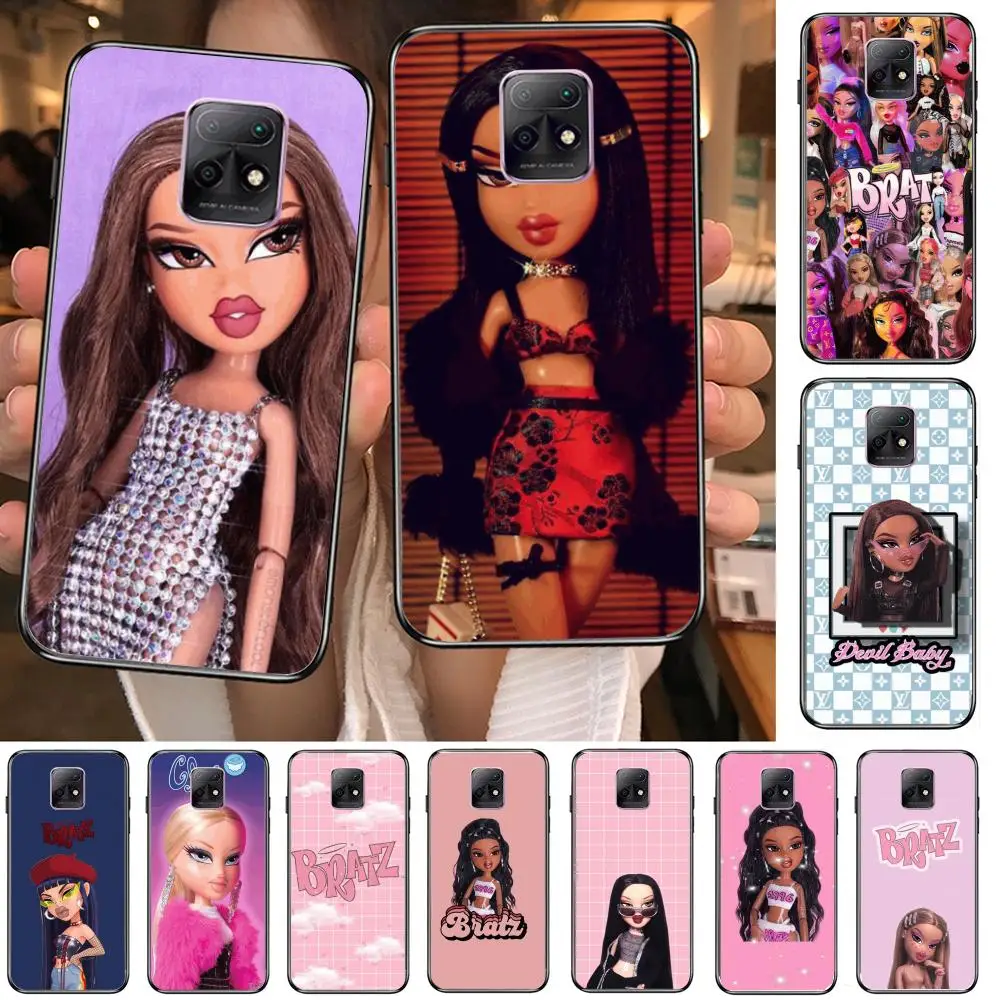 

Fashion luxury brand Bratz doll Phone Case For XiaoMi Redmi 10X 9 8 7 6 5 A Pro S2 K20 T 5G Y1 Anime Black Cover Silicone Back