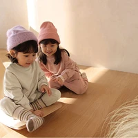 milancel 2022 new kids clothes loose casual sweater suit cotton long sleeve solid sport set