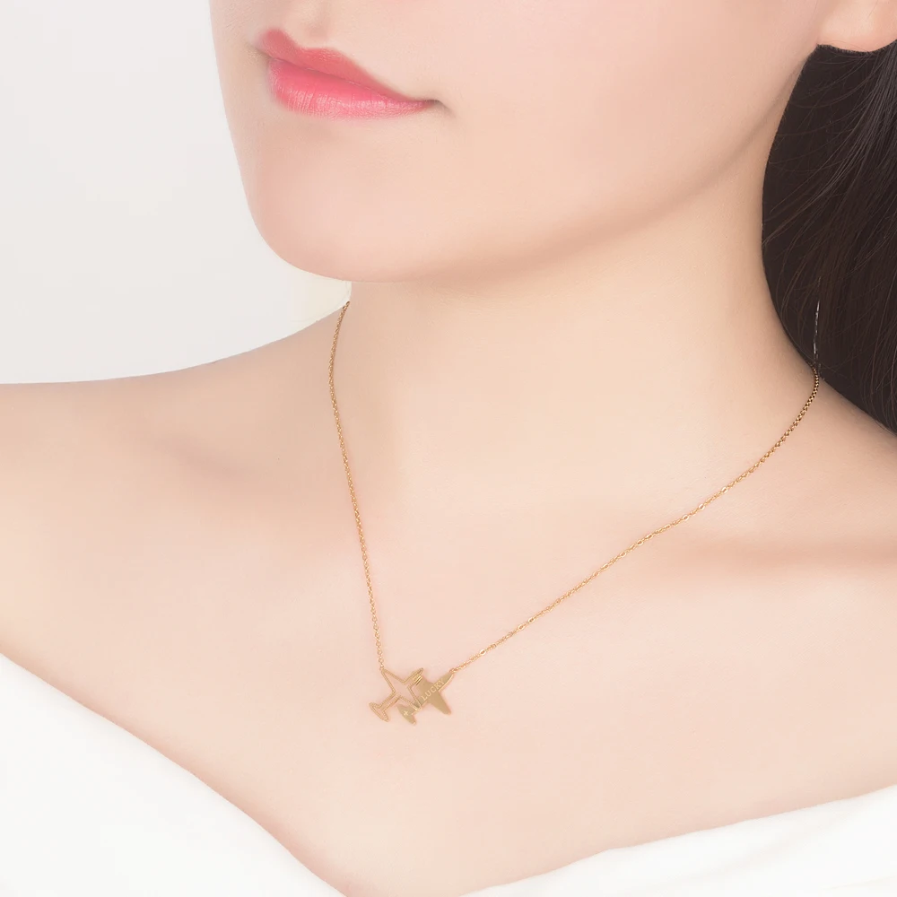 Женский чокер из серебра 925 пробы с подвеской в виде самолета|Ожерелья| |