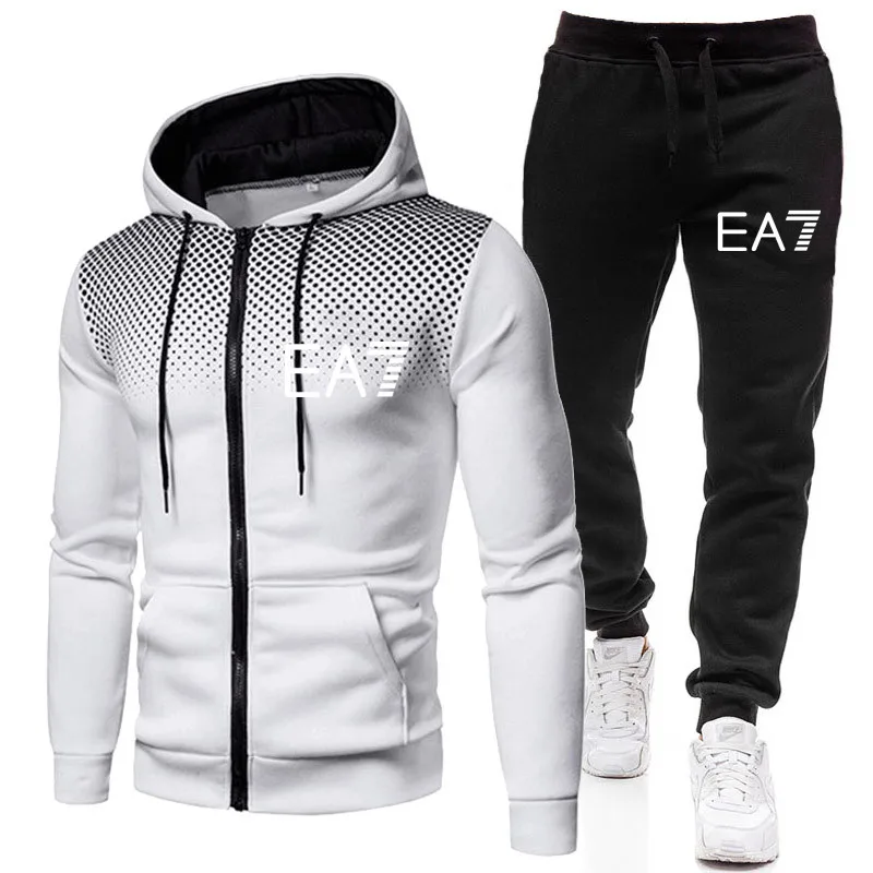 

2021 Spring and Autumn New Men's Hoodie Set Brand Printed Sportswear Pullover + Sweatpants Jogging Men's Pullover 3XL Sports