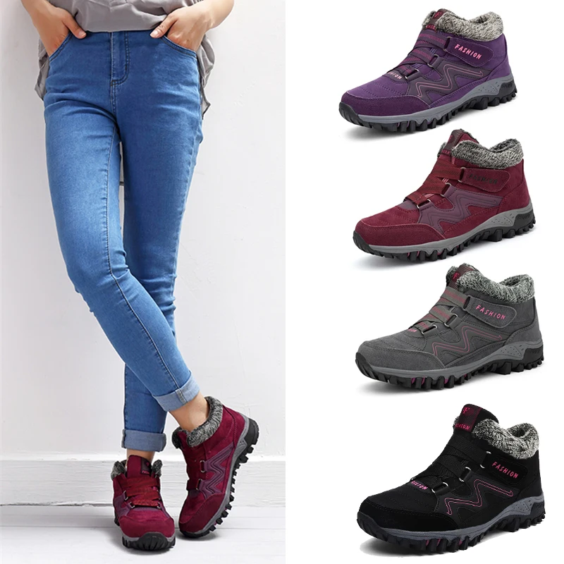2019 зимние сапоги женские теплые ботильоны Водонепроницаемая зимняя обувь на
