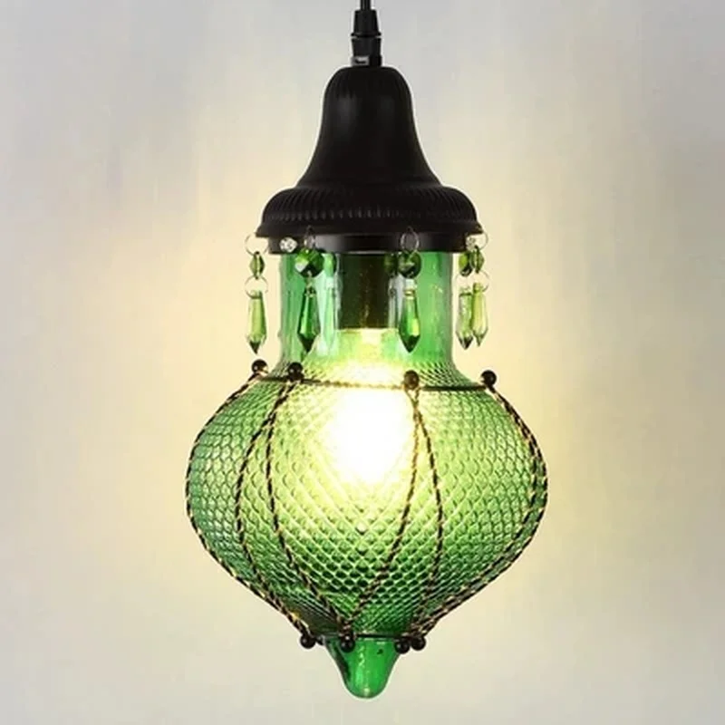 E27 стеклянный подвесной светильник в винтажном стиле лампа лофт красочные