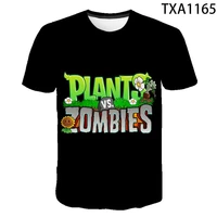 plants vs zombies mens fashion 3d digital printing round neck t shirt pure cotton large size summer short sleeve