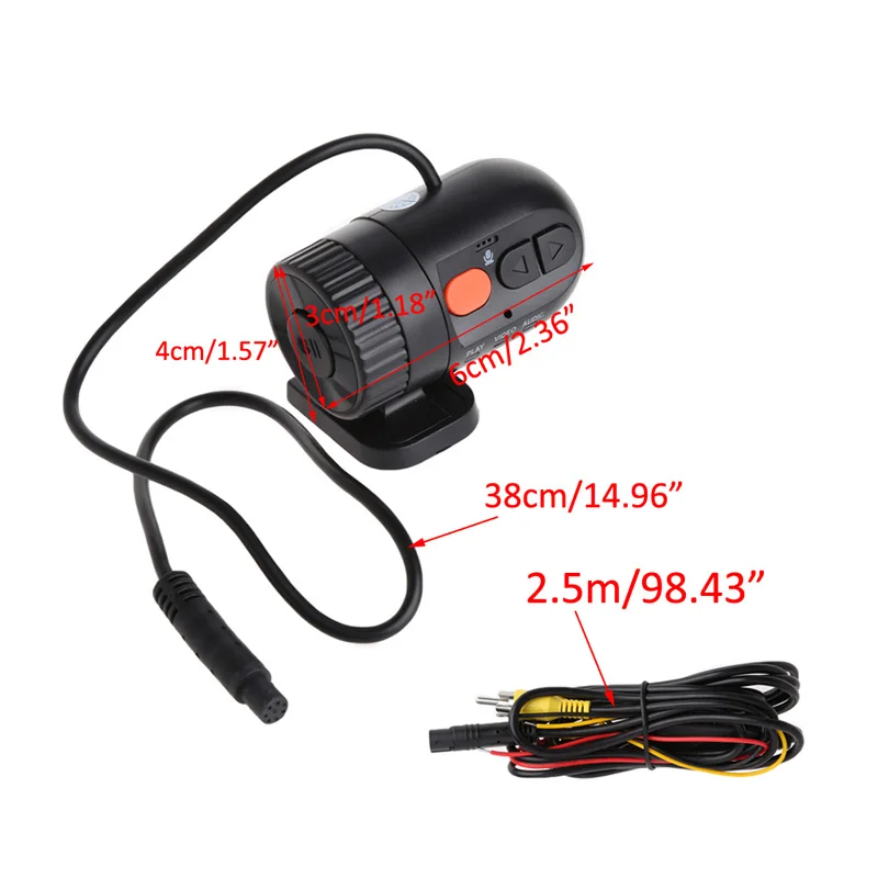 Автомобильный мини-детектор DVR HD 720P 30 FPS с широкоугольным объективом 120 градусов