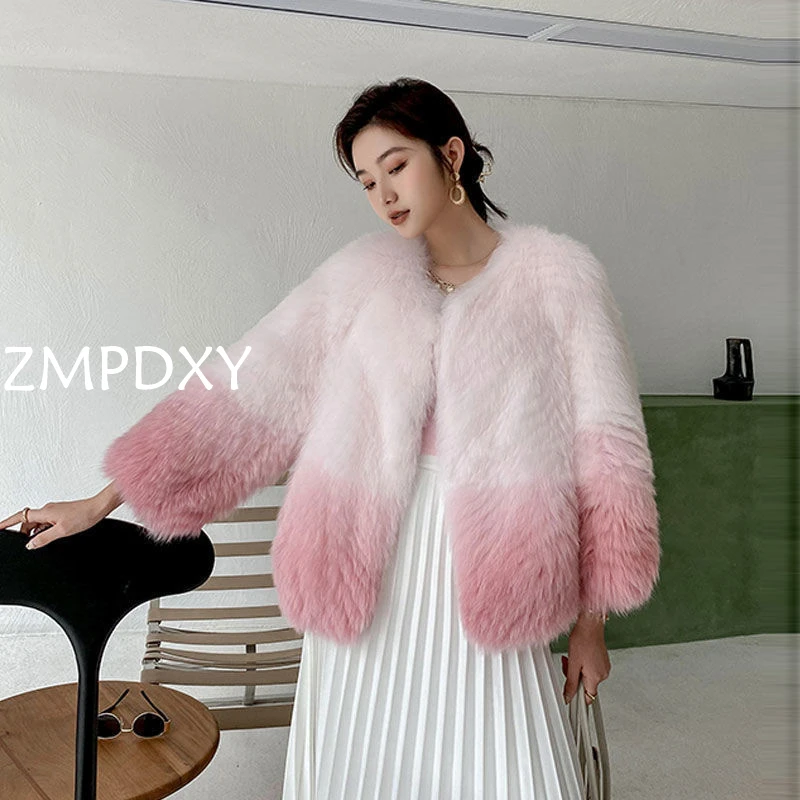 

Роскошное зимнее меховое пальто для девушек, свободное пушистое пальто из искусственного меха, Модное теплое плотное пальто, пальто из иску...