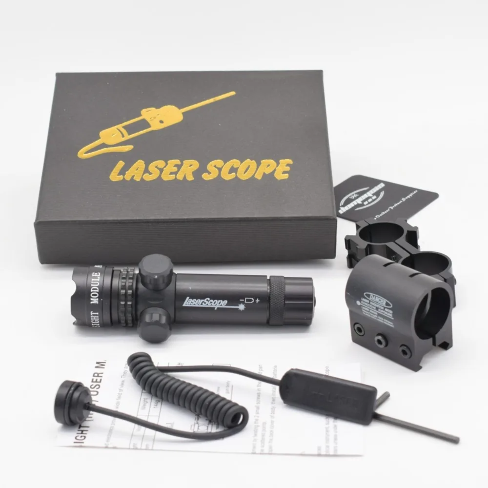 

Tactical 5mw Red Laser Sight Rifle Scope Riflescope Designator 20mm Mount Tail Switch For Hunting