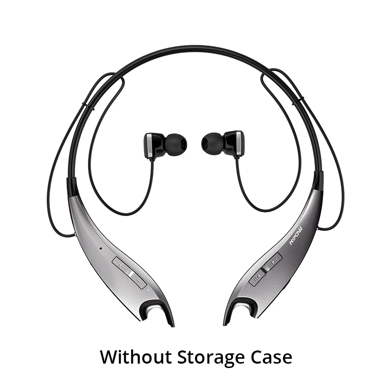Mpow Jaws, беспроводные наушники, Bluetooth наушники, на шею, с завязками, стильные наушники, гарнитура, вызов для iPhone, Xiaomi, huawei, смартфон - Цвет: Gray Without Case