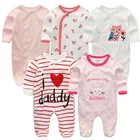 Летняя одежда для маленьких девочек 2022, хлопковые пижамы с длинным рукавом для новорожденных, детские комбинезоны с принтом i love DAD, одежда для малышей