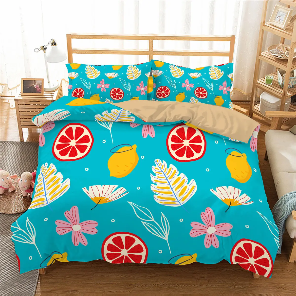 

Cartoon Bedding Set Pineapple Printed Duvet Cover Set 200x200 Single Twin Queen Double Full King Size For Bedroon Quilt Cover