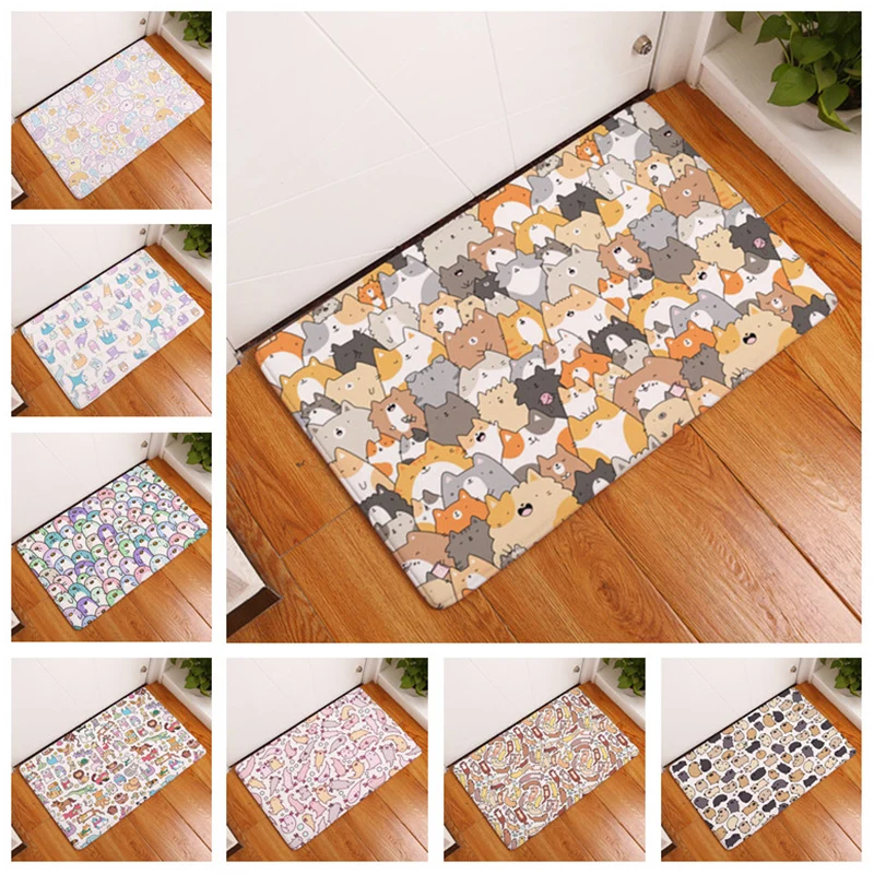 Противоскользящий коврик 40x60 см с изображением милых кошек и животных лиса белка