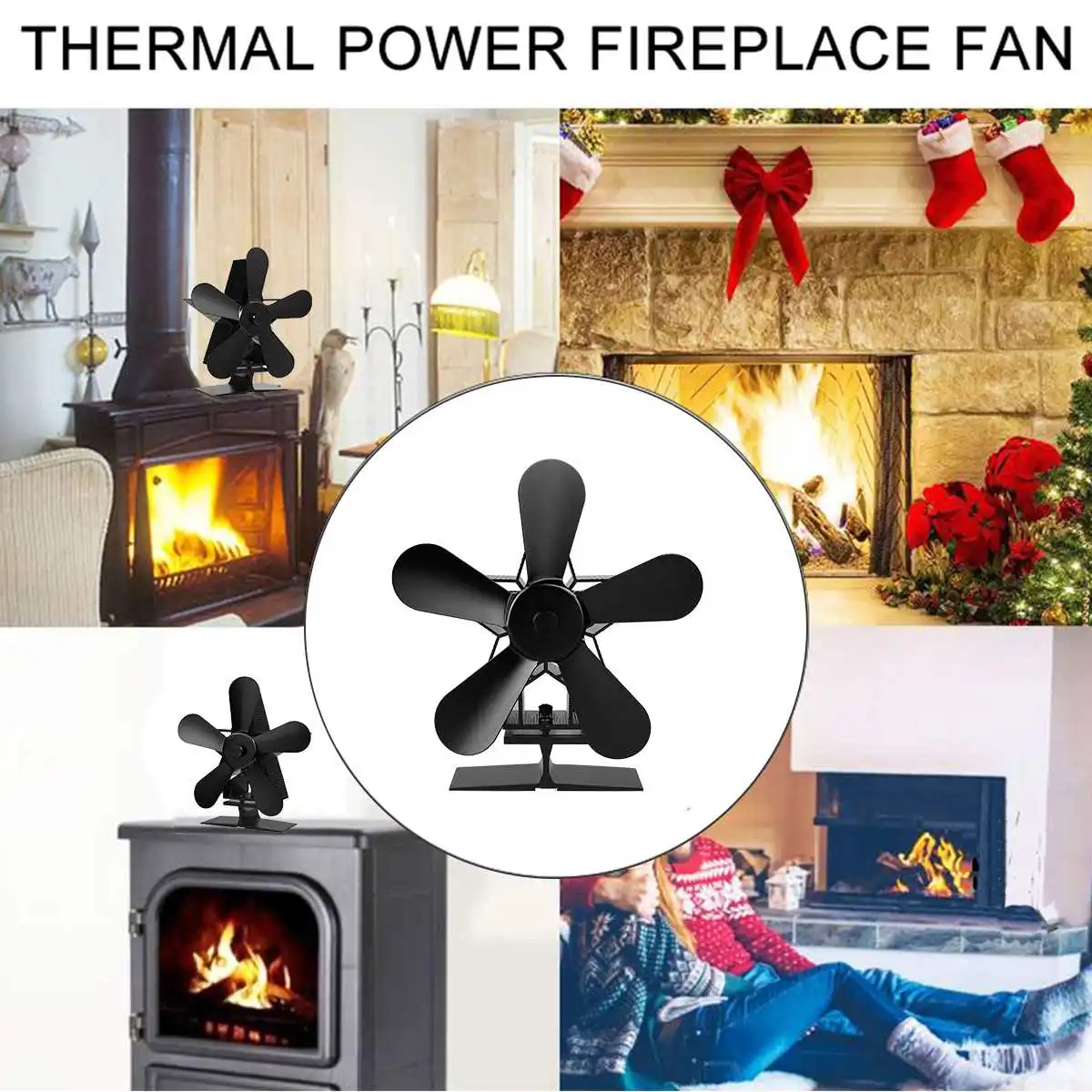 

Powered Stove Fan Wood Heat Powered Stove Fan Fireplace Blower Fan Home Quiet Eco Friendly Hight Efficient Heat Distribution