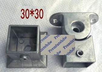 Square 30mm 4 шт./лот незавершенный квадратный круглый алюминиевый пол пост фланец лестницы перила балясины Регулируемый лоток муфта кронштейна фитинги - Цвет: Square 30mm