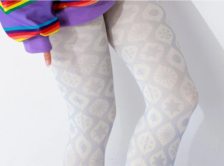 Темные полосы принт с геометрическим узором женские колготки Прямая поставка |