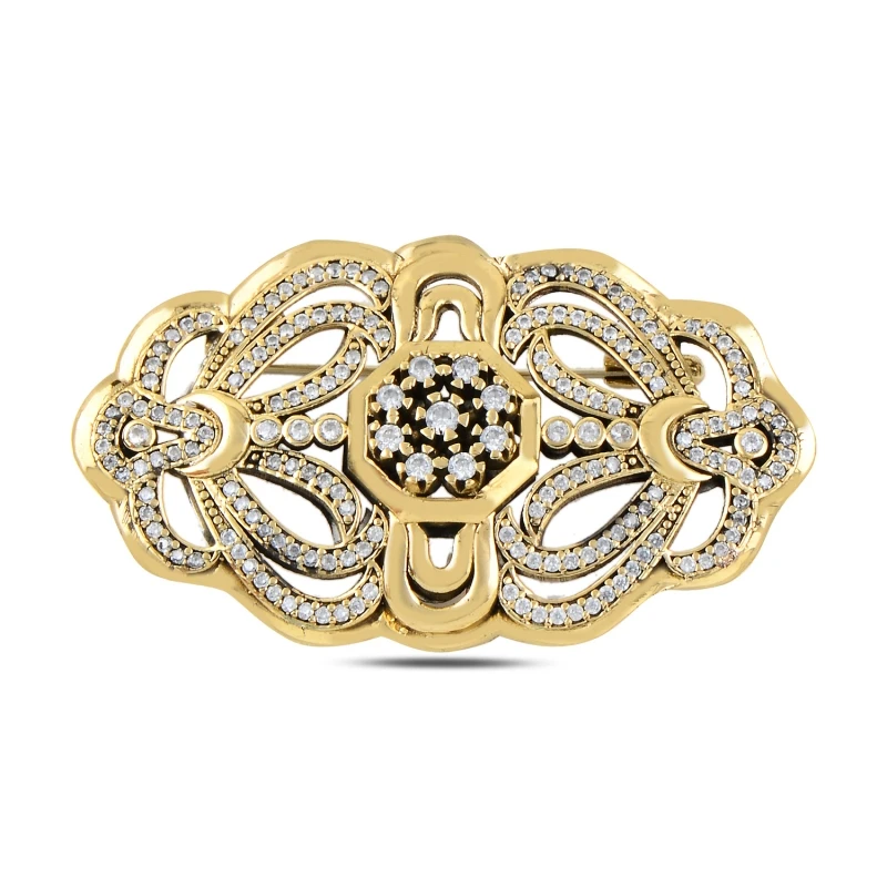 

Silverlina Silver Zircon Stone Authentic Brooch