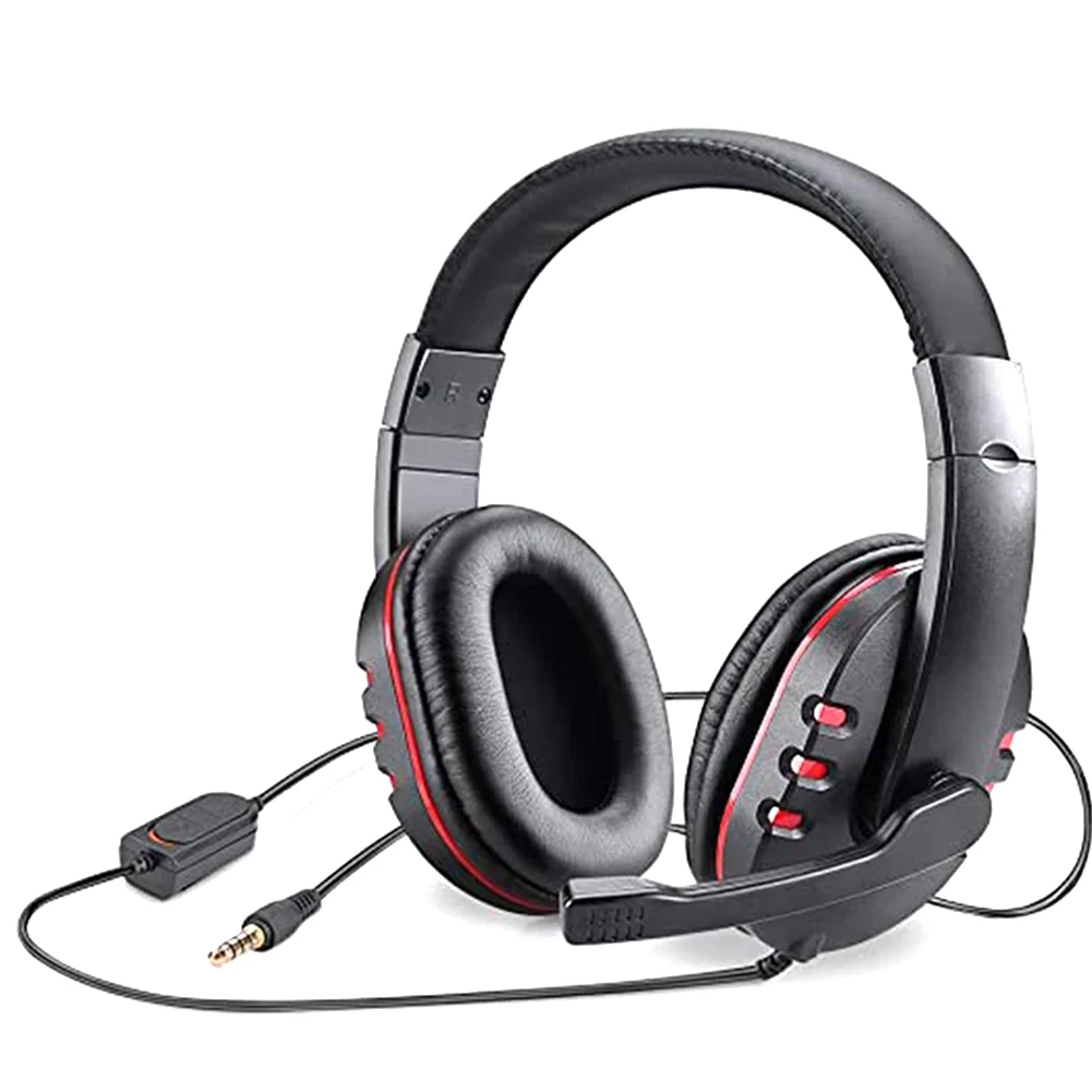 

3.5mm Gaming Headset Noise Reduction Surround Sound Stereo PS5 PS4 Wired Earphone with Mic for Laptop Tablet Smart Phone Black