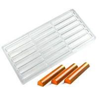 pc polycarbonate clear chocolate molds bar maker long strip finger form for chocolate moulds baking mold pastry bakeware tools
